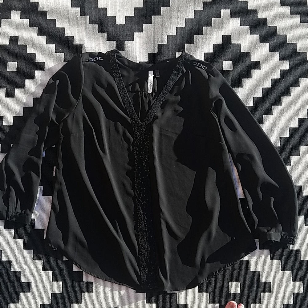 Black sheer blouse